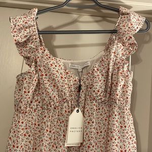 NWT English Factory Women's Ruffle Sleeve Maxi Dress